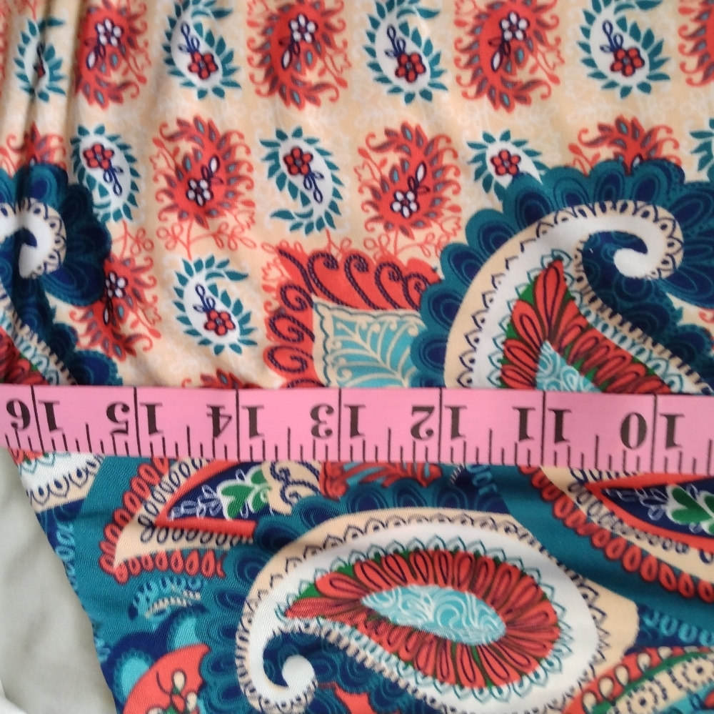 Pink with blue floral design maxi skirt - Picture 4 of 5
